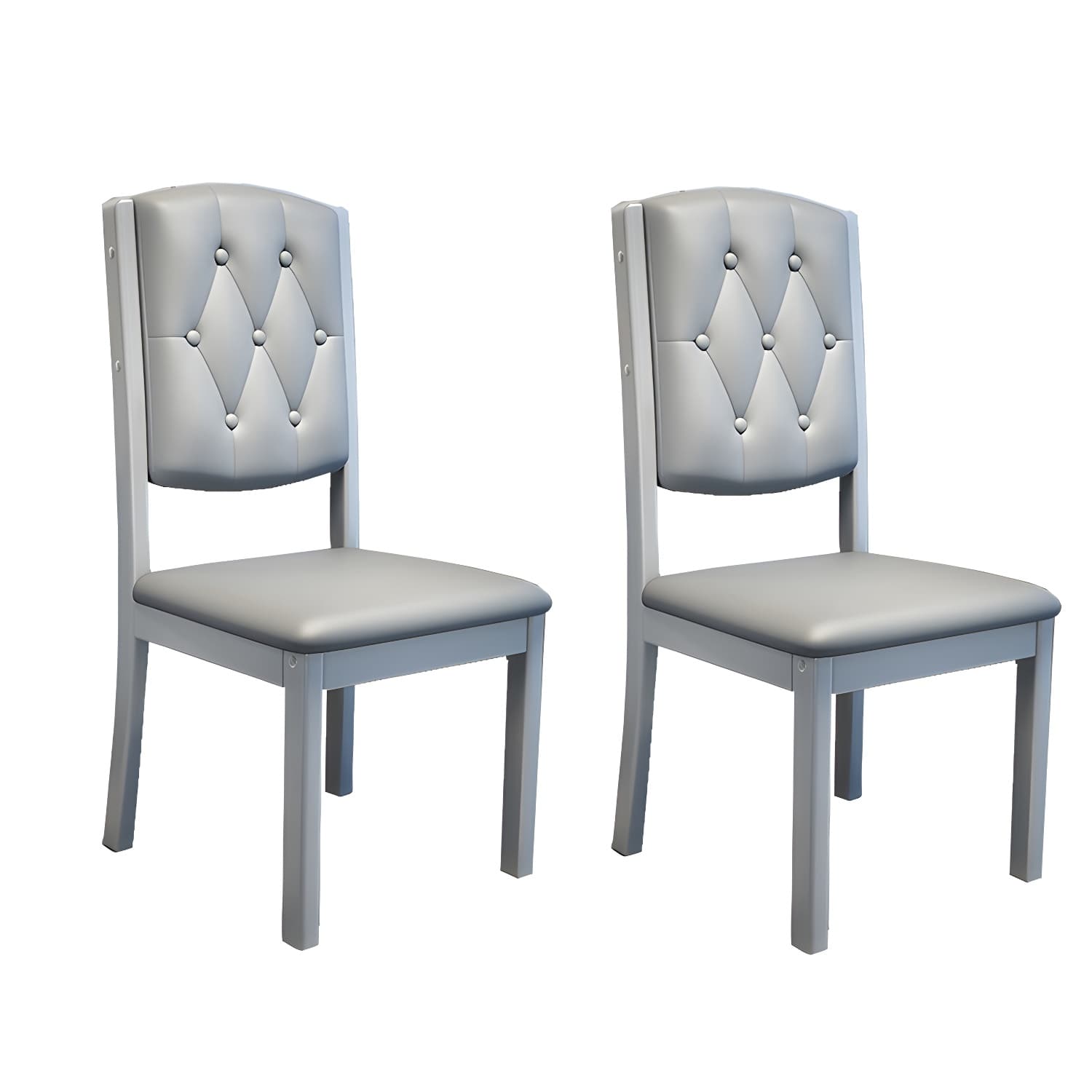 Matte Finish Leather Side Chair with Solid Wood Base for Home thumbnail 4