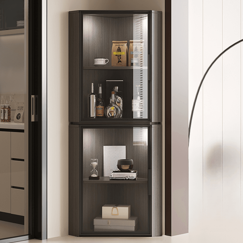 Nook Detached Accent Cabinet with Damp-proof and Scratch-immune Features, Glazed Door, Grip Bars, and Midnight Black/Chalk/Sepia Top thumbnail 1