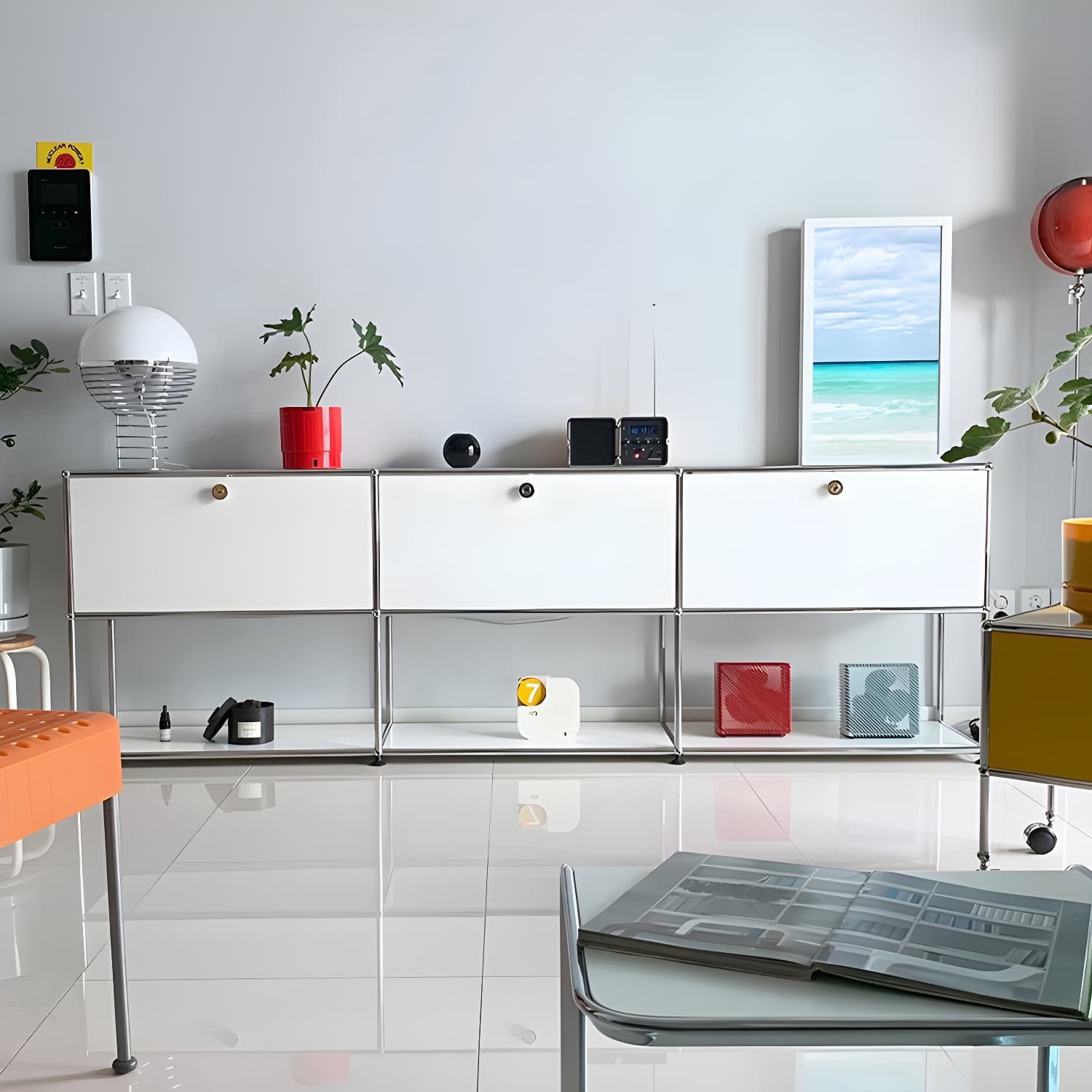 Modern Storage Sideboard Metal Sideboard with Drawer for Home thumbnail 13