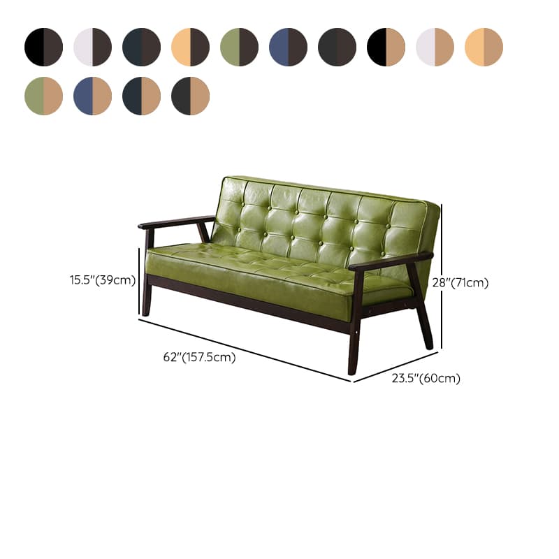 Mid-Century Modern Pine Wood Sofa with Tufted Back and Single Cushion Design thumbnail 23