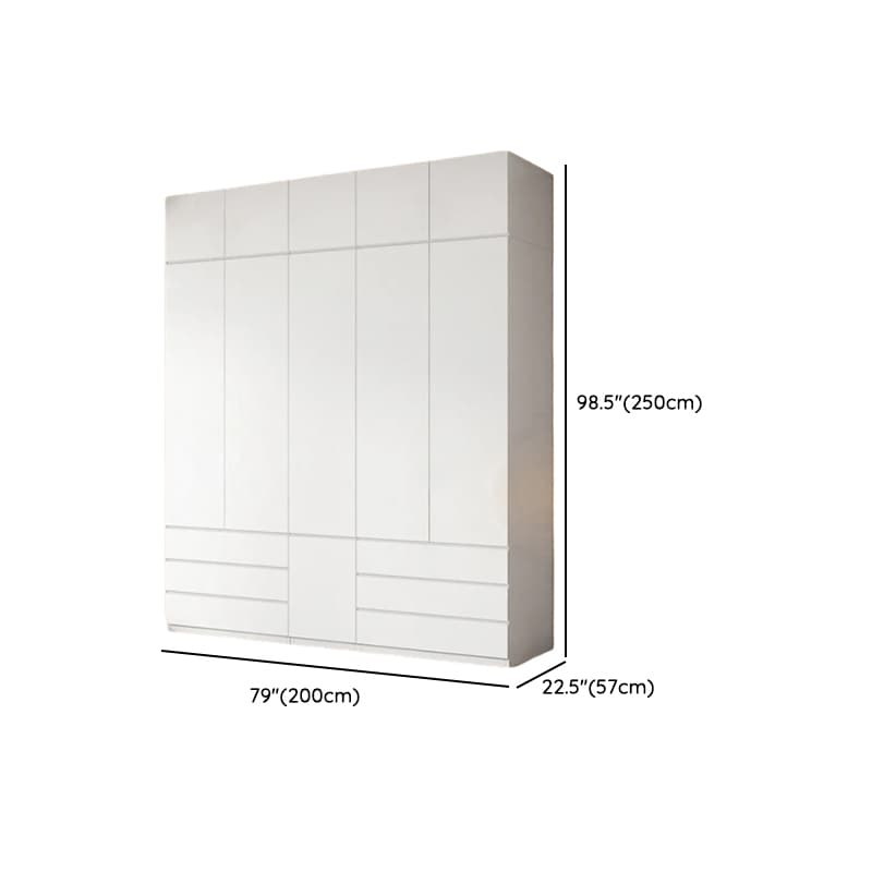 White Contemporary Alloy Cabinet Armoire with 3/6/9 Drawers, Flexible Shelf, and Hanging Rod thumbnail 19