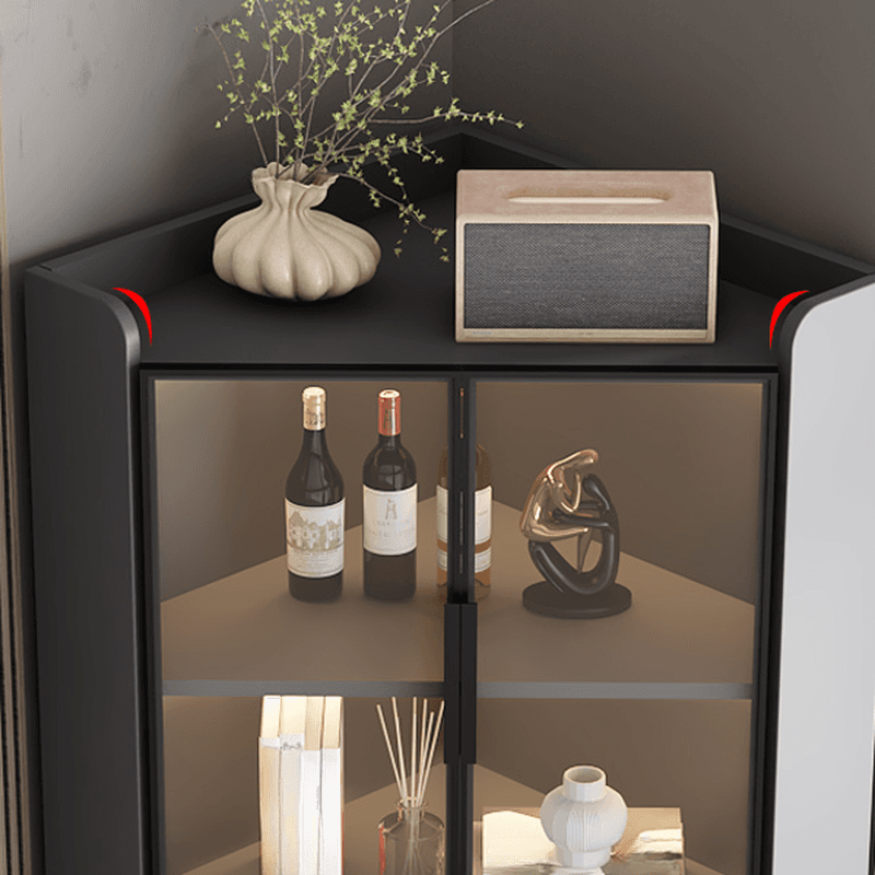 Damp-proof Scratch-immune Accent Cabinet with 1 Exterior Shelf, Glazed Door, Storm Gray Top, Soft Close Drawer, and Stain Resistant thumbnail 6
