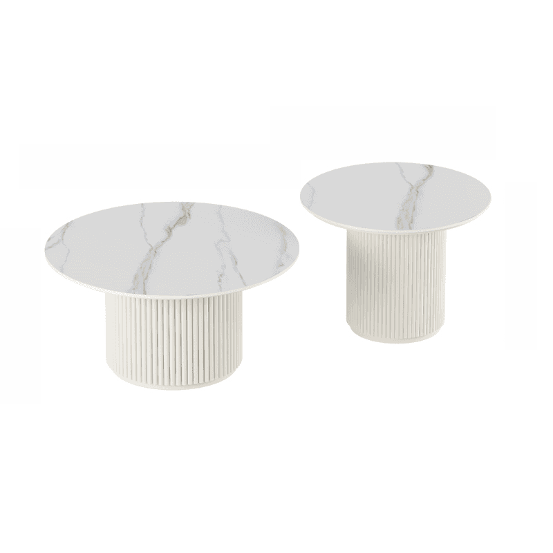 Circular-shaped Ivory Board Game Coffee Table for Home thumbnail 3
