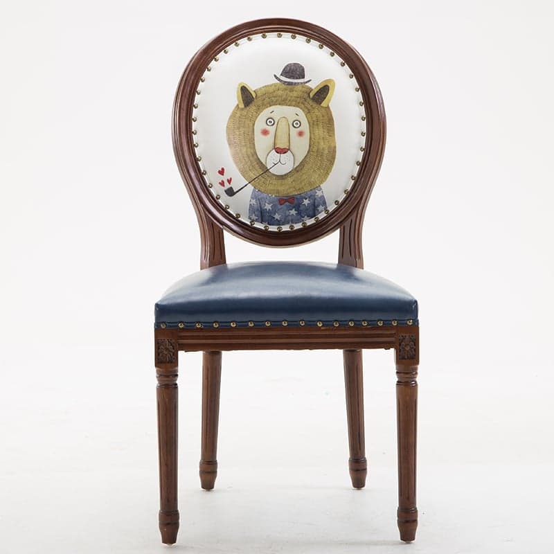 French Sturdy King Louis Back Upholstered Arm Chair/Side Chair with Nailhead Accent, Foot Pads and Weathered Wood Base thumbnail 5