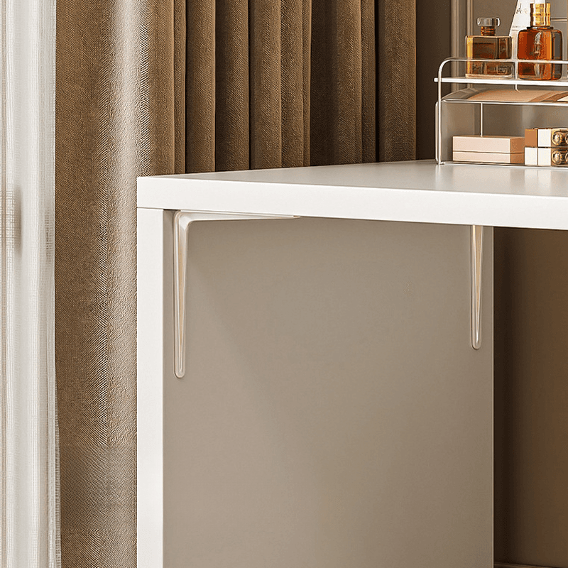 Chalk Modish Wood Makeup Vanity with Standard Length and Non-Upholstered Chair(s) thumbnail 8