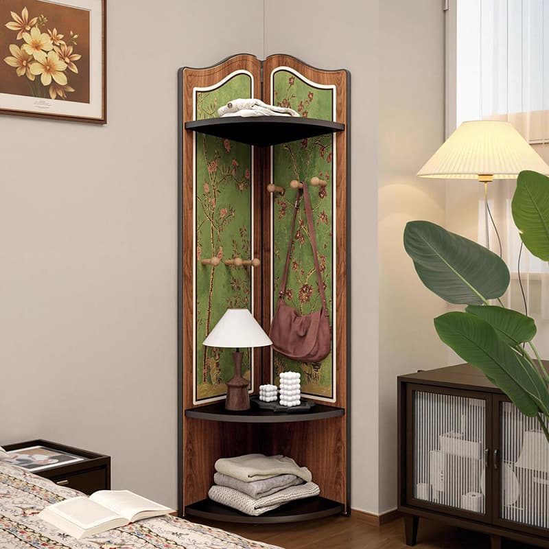 Modern Simple Style Nook Decorative Cabinet with 3/4 Exterior Shelves, Lumber Countertop in Midnight Black thumbnail 11