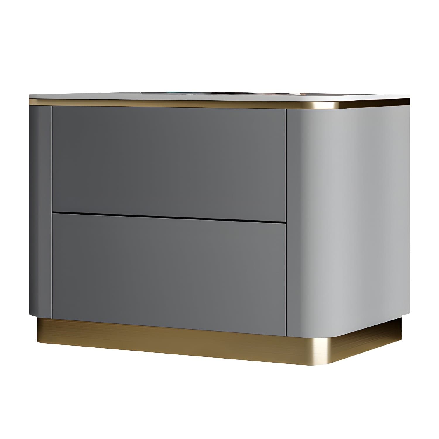 Glam Solid Wood Leather Outer Frame Accent Table Nightstand Drawer Storage Night Table thumbnail 8