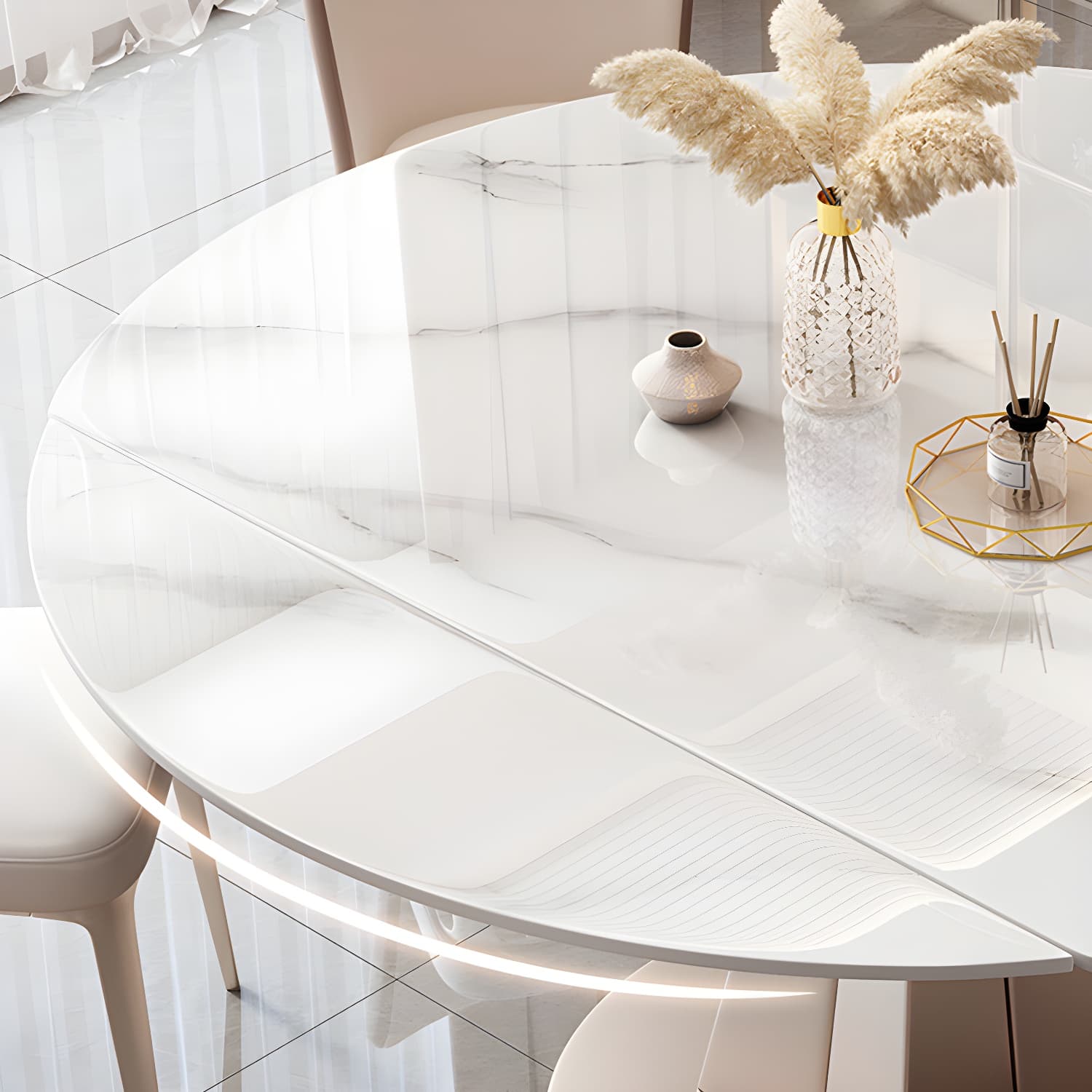 Contemporary 1/2/5/7 Pieces Dining Set Sintered Stone Dining Room Set for Small Space thumbnail 6