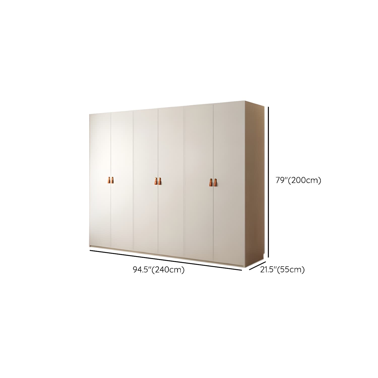 Modern White Wardrobe Cabinet Engineered Wood Wardrobe with Garment Rod thumbnail 14