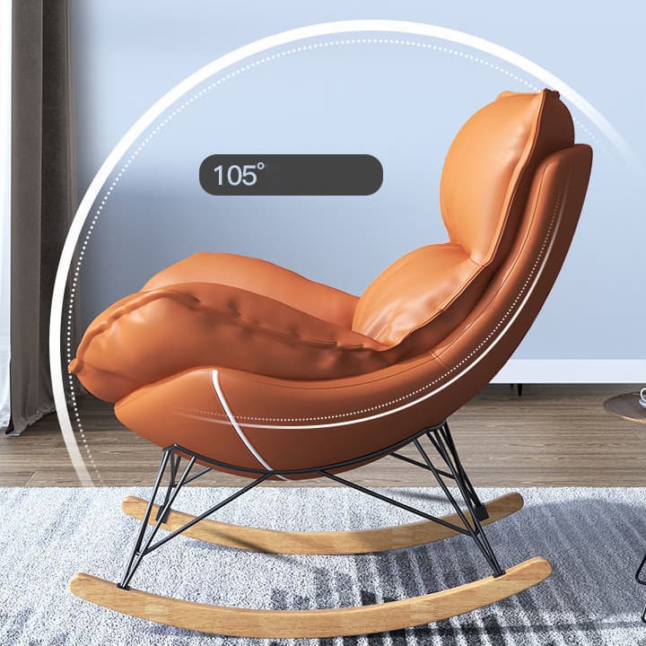 Modern Water Proof Cerulean/Dove Grey/Olive Green Upholstered Living Room Rocking Chair with Upholstered Footstool thumbnail 14