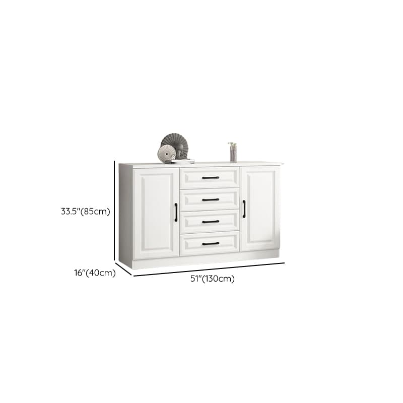 Modern Standalone Timber Utility Cabinet with Storage Drawer and Pull Bars in White thumbnail 12