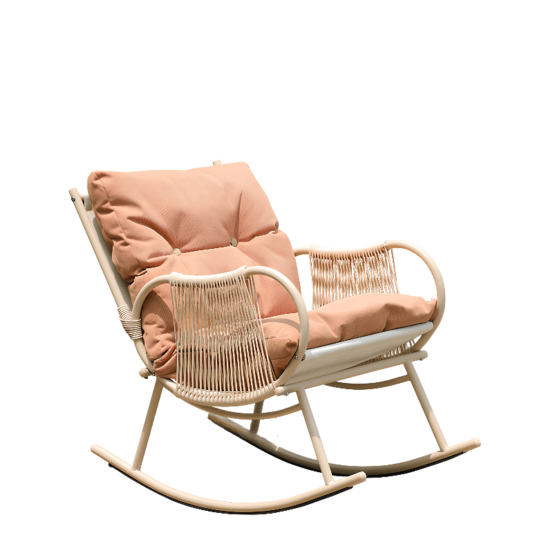 Art Deco Alloy Rocking Chair with Upholstered Track Arm thumbnail 15