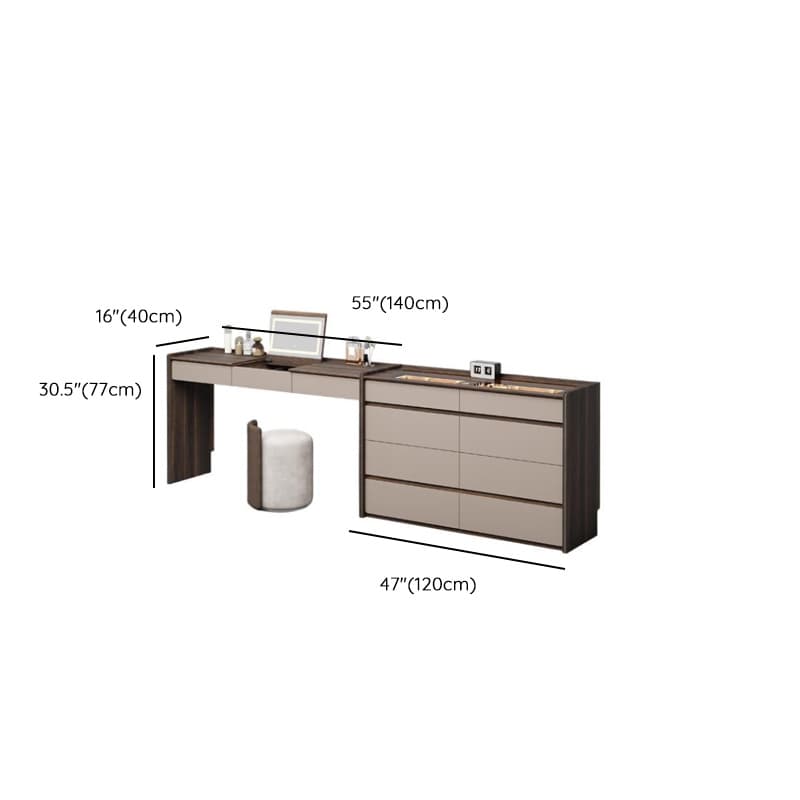 Multi-Purpose Vanity Set with 10 Drawers, Lighting, Push-Pull, 2-in-1 Functionality, Adjustable Touch and Brightness thumbnail 17