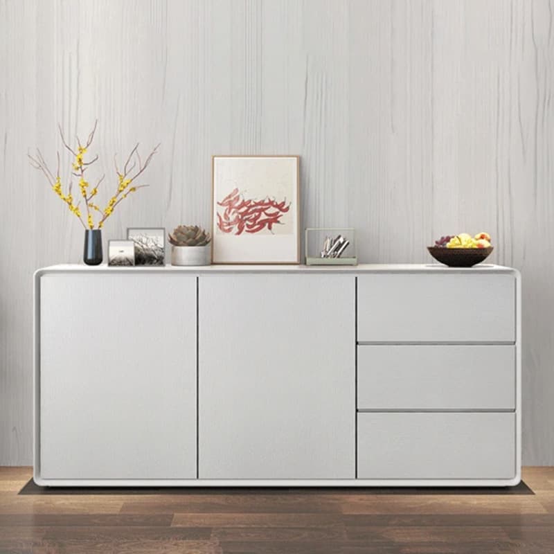 Simplistic 3 Drawers Freestanding Floor Sideboard/Server in Wood with 3 Shelves and Cabinet thumbnail 19