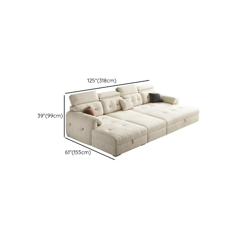 Straight White Sofa Recliner with Under-seat-storage and Stitch-tufted Design in Horizontal Orientation thumbnail 11