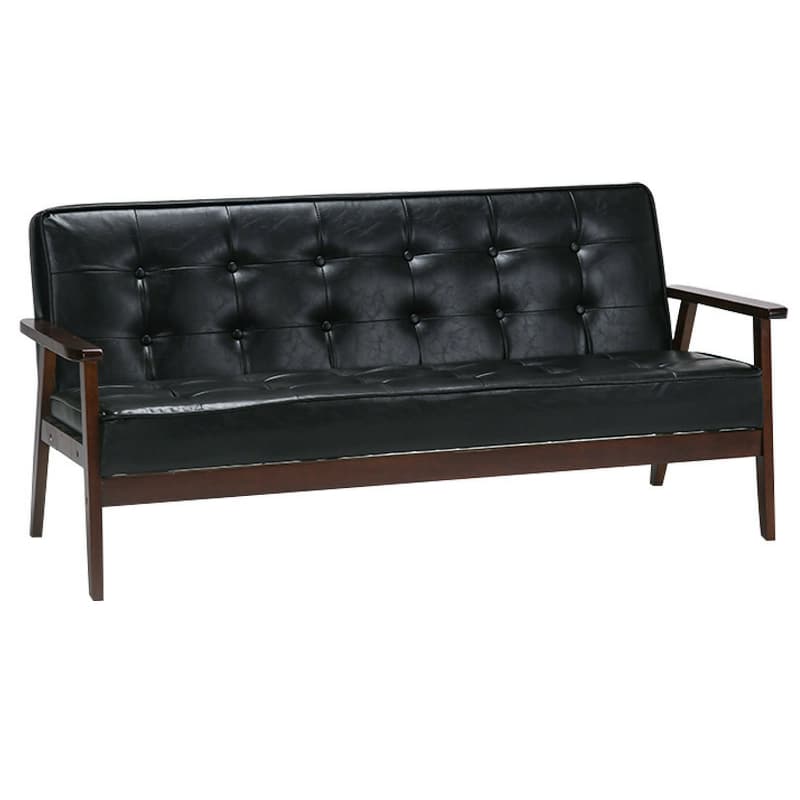 Modern Wood Frame Tufted Back Sofa with Cotton Seat Sleek and Stylish Seating thumbnail 14