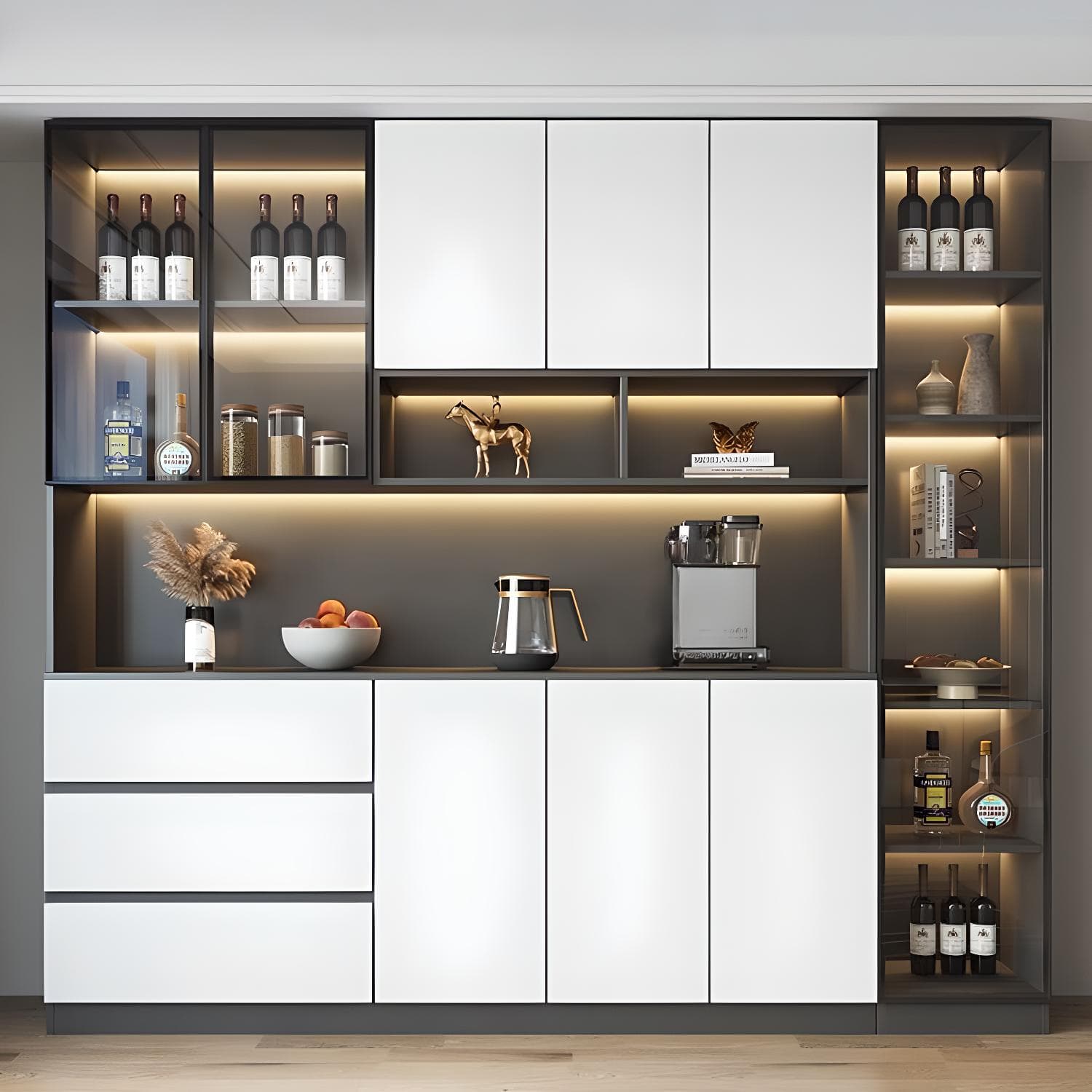 Modern Living Room Manufactured Wood Sideboard with Lighting thumbnail 4