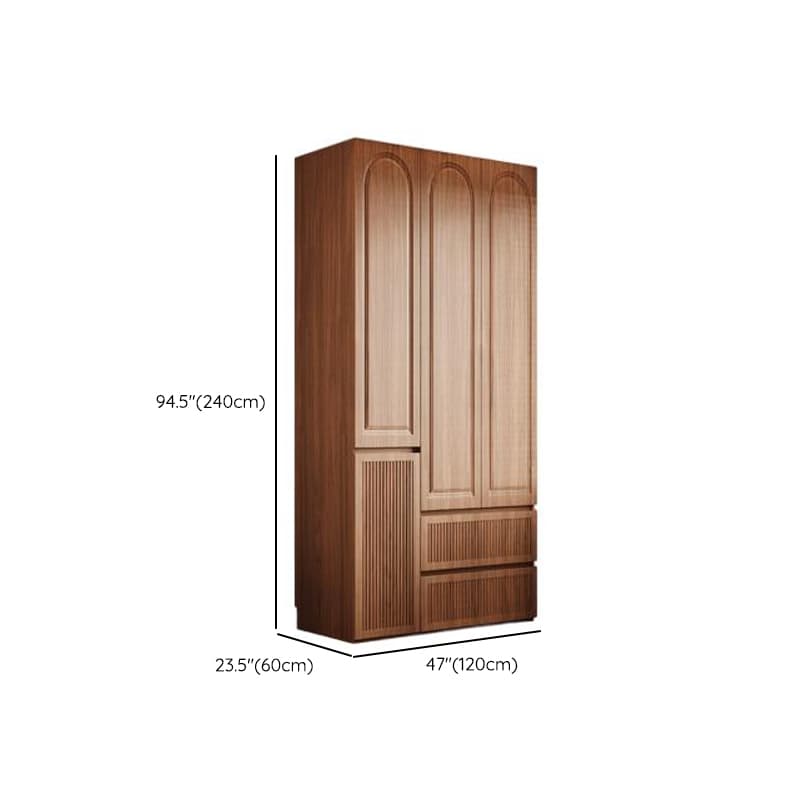 Acorn Minimalist Natural Wood Independent Wardrobe Closet with Soft Close Drawer, Soft Close Door, and Interior Shelves thumbnail 14