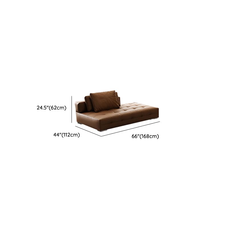 Tear Resistant Standard Sofa in Coffee Leather with 4 Pillows thumbnail 11