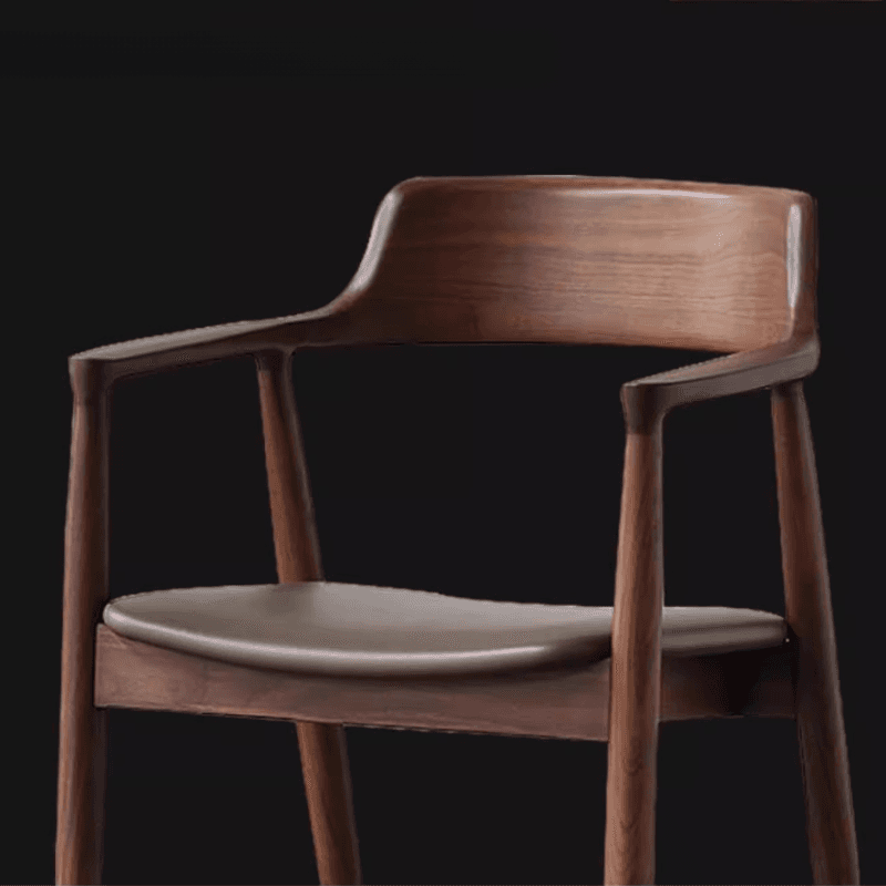 Casual Arm Chair with Uncovered Back, Upholstered, Walnut Timber Legs, Armrest, and Firm Stability thumbnail 9
