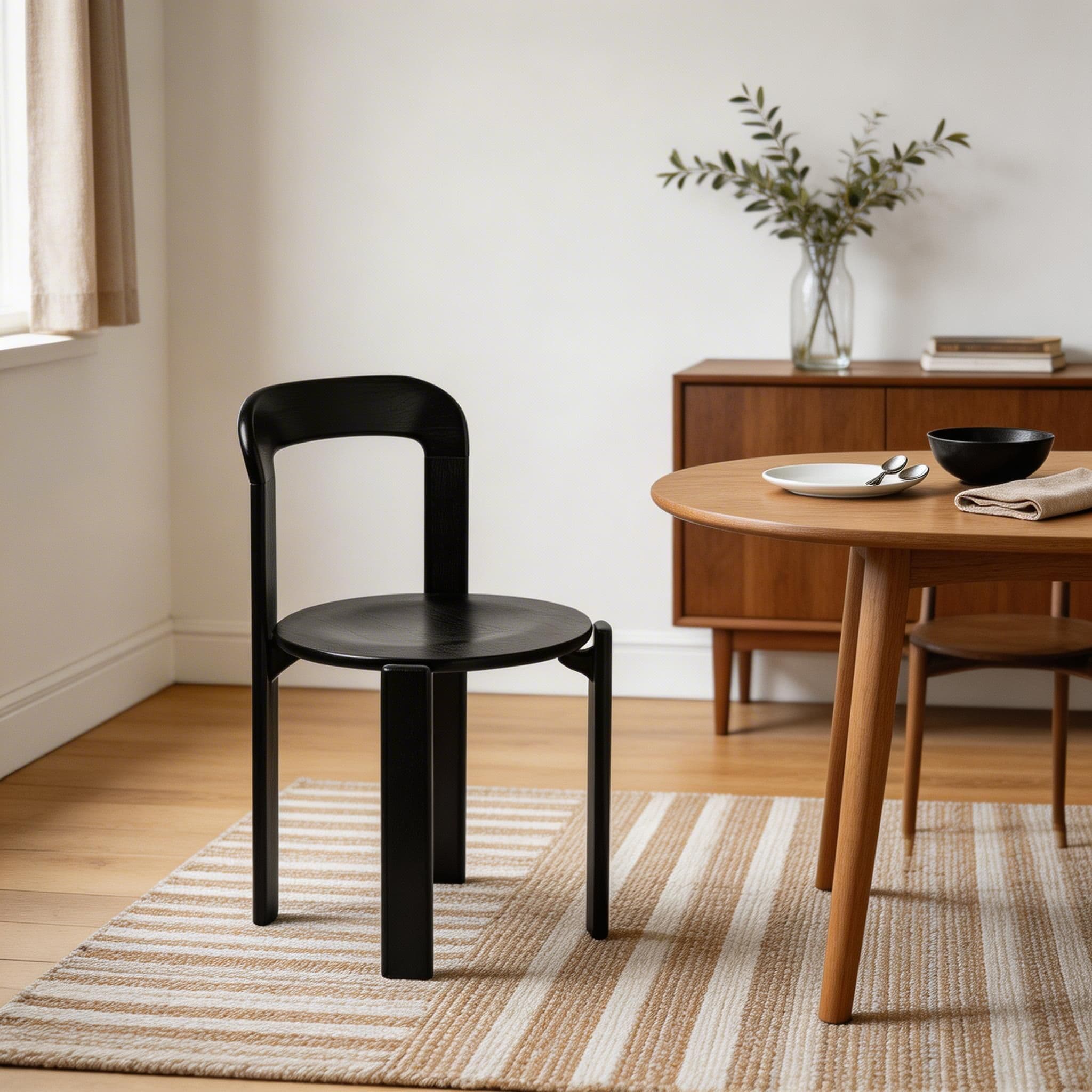Scandinavian Natural Wood Armless Kitchen Chair 15.3inch Wide Non-Swivel 1 Piece thumbnail 29