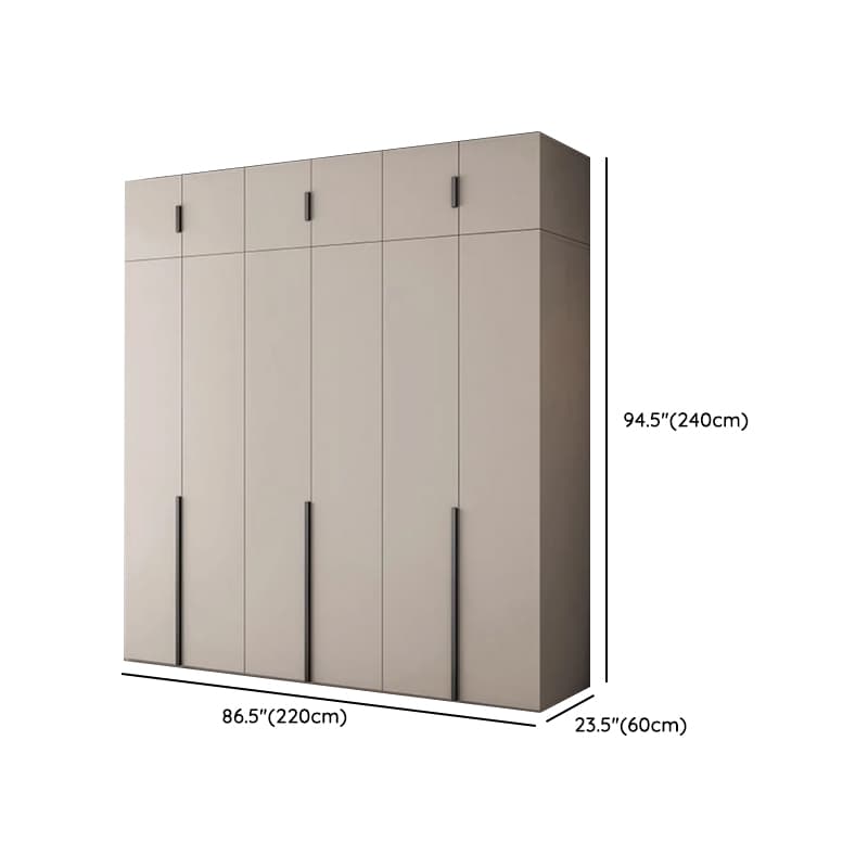 Light Gray Trendy Detached Armoire Cabinet with Soft Close Door, Interior Shelves, and Hanging Rod thumbnail 29