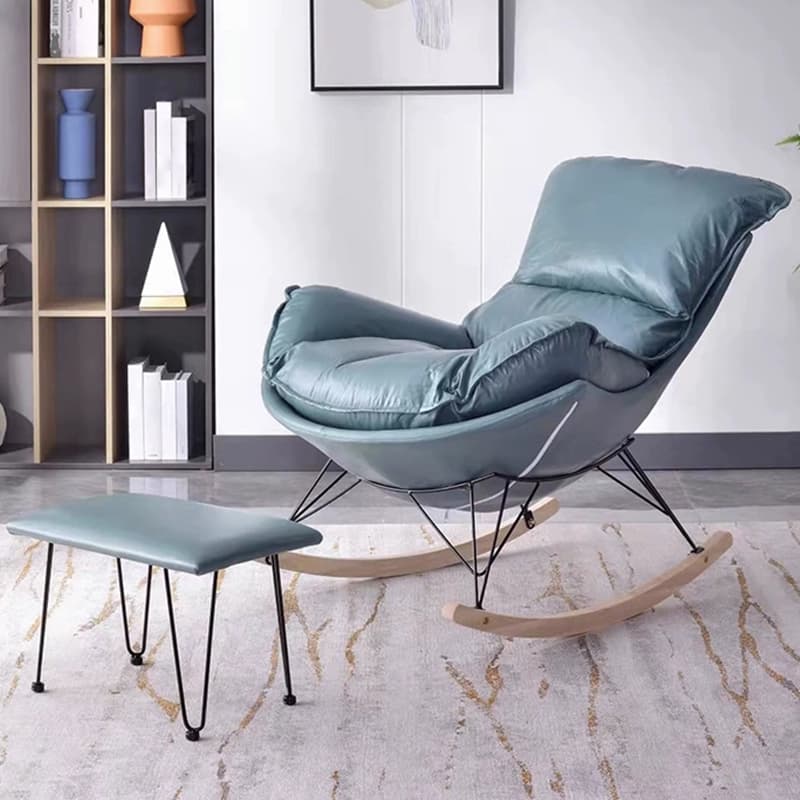 Stylish and Comfy Modern Rocking Chair with Natural Wood Legs and Slipcover thumbnail 10