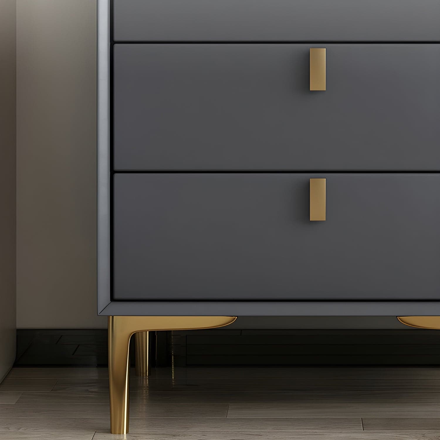 Glam Style Sintered Stone Top 3-Drawer Nightstand with Legs for Bedroom thumbnail 15