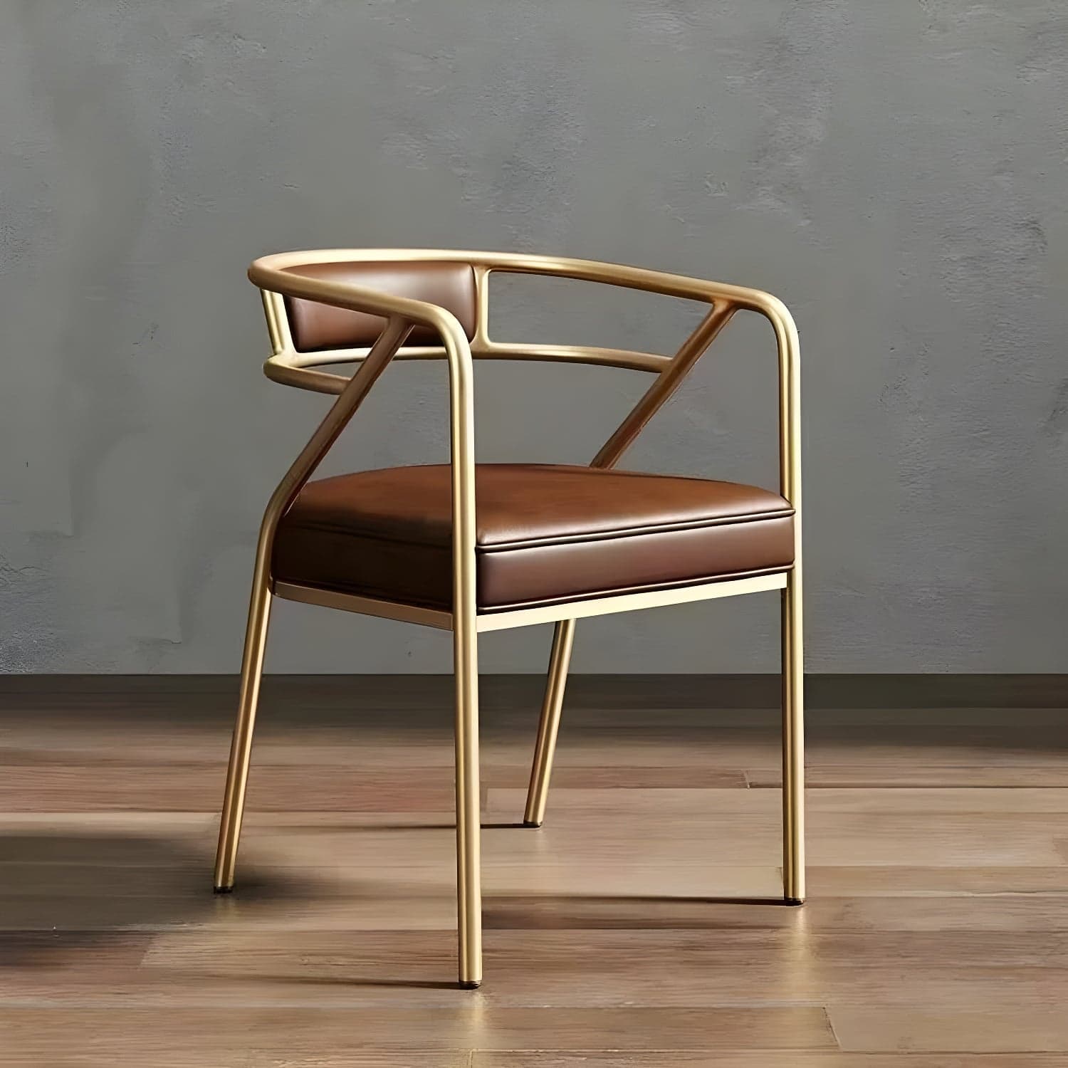 Glam Upholstered Arm Chair with Brass/Gold Legs for Kitchen & Dining thumbnail 5