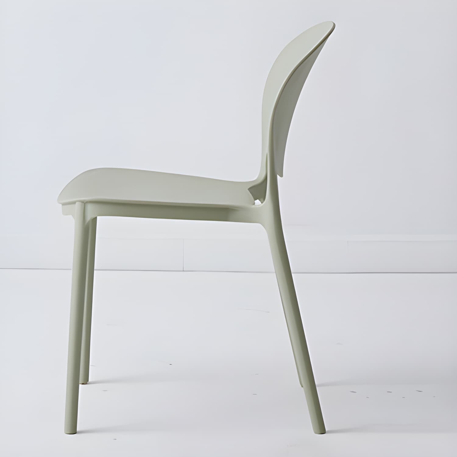 Modern Style Stackable Plastic Chair Open Back Dining Side Chair (Set of 4) thumbnail 23