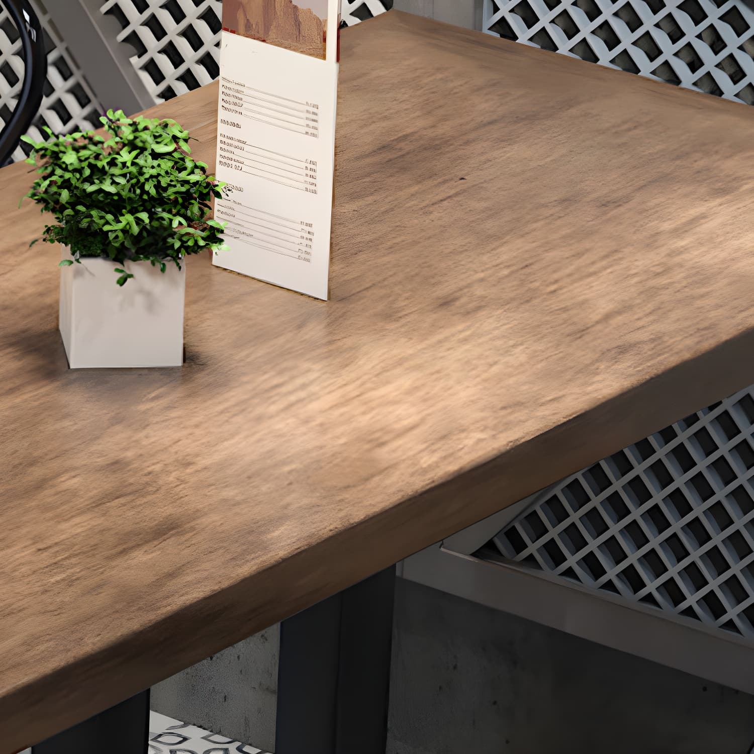 Metal Industrial Pedestal Dining Table Wood Top Table for Kitchen and Dining Room thumbnail 6
