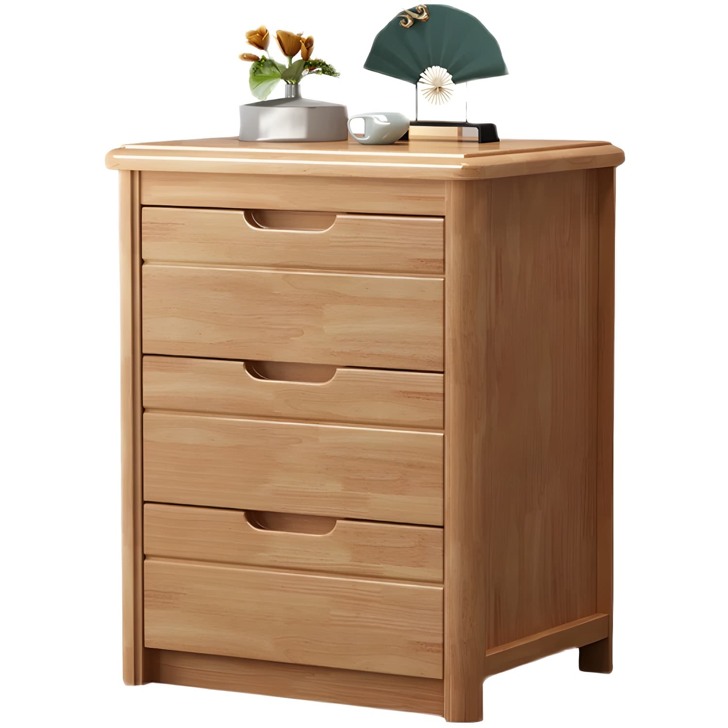 Traditional Wood Dresser with Drawers in Narrow Design and Rubberwood Material thumbnail 7