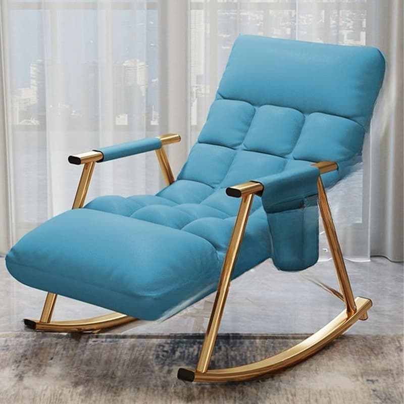 Modern Indoor Rocking Chair Upholstered, Tufted and Custom Fit with slipcover, Metal Legs thumbnail 10