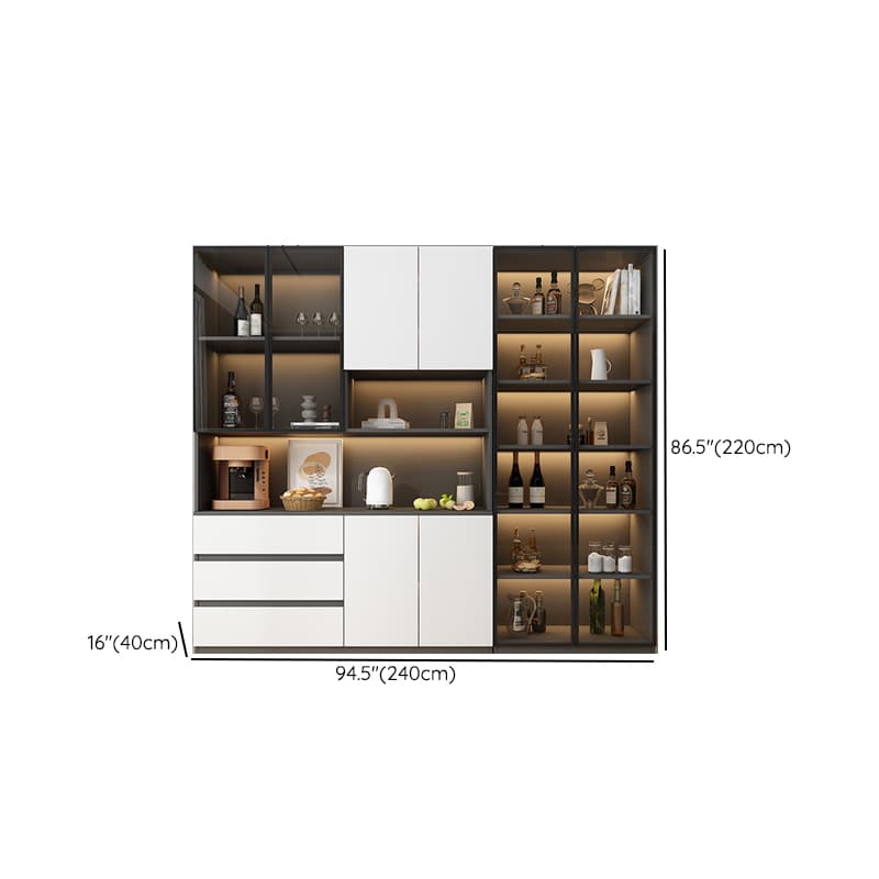 Two Toned Unclosed & Self-supporting Wide Sideboard with 2 Shelves & Benchtop thumbnail 33