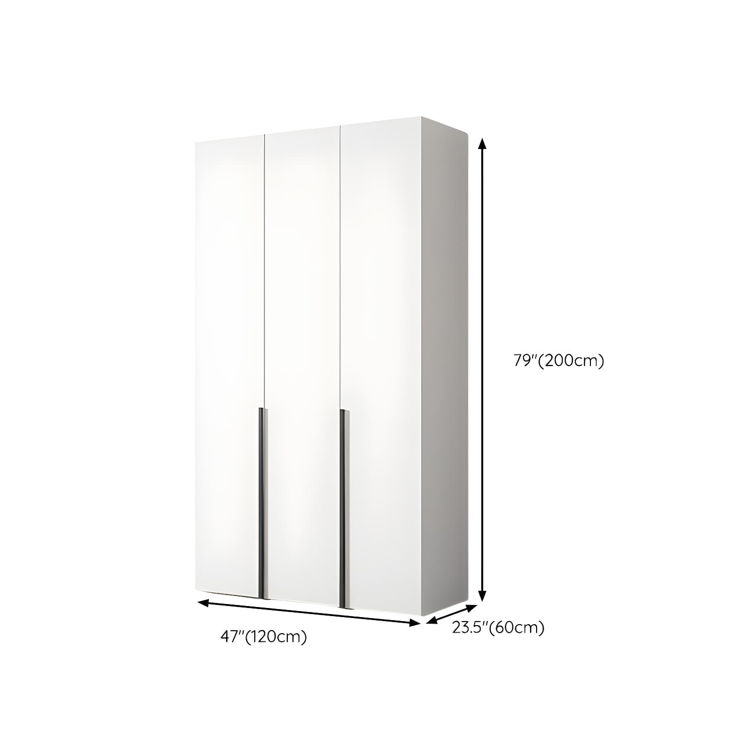 White Wood Wardrobe Armoire with Hinged Doors and Shelves Included thumbnail 11