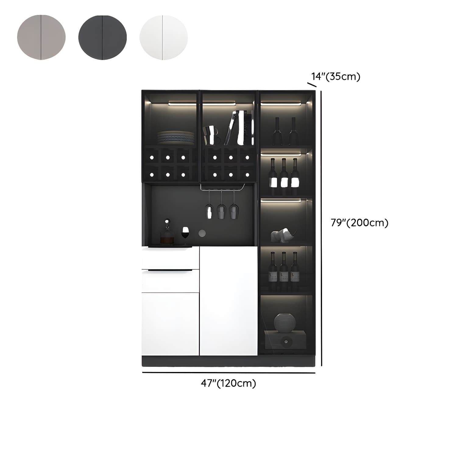 Luxurious Dark Wood Sideboard with Glass Doors and Elegant Stemware Rack thumbnail 17