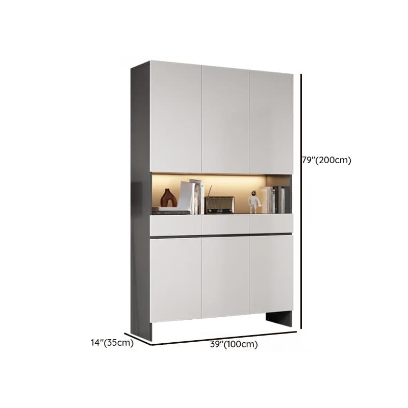 Trendy Rectangle Accent Cabinet with Hutch, Changeable Shelf, Groove Handles, Multi-Color Top, and Soft Close Drawer thumbnail 15