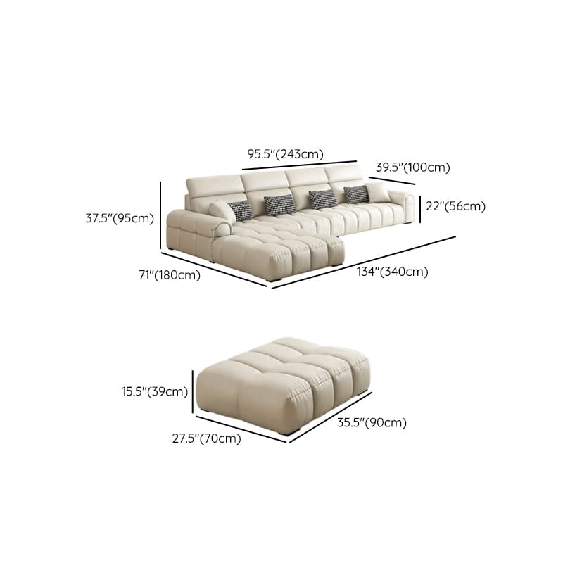 L-Shape/Straight Reversible/Horizontal Concealed Support Sofa Recliner/Sofa with Round Arm & Pine Frame thumbnail 17