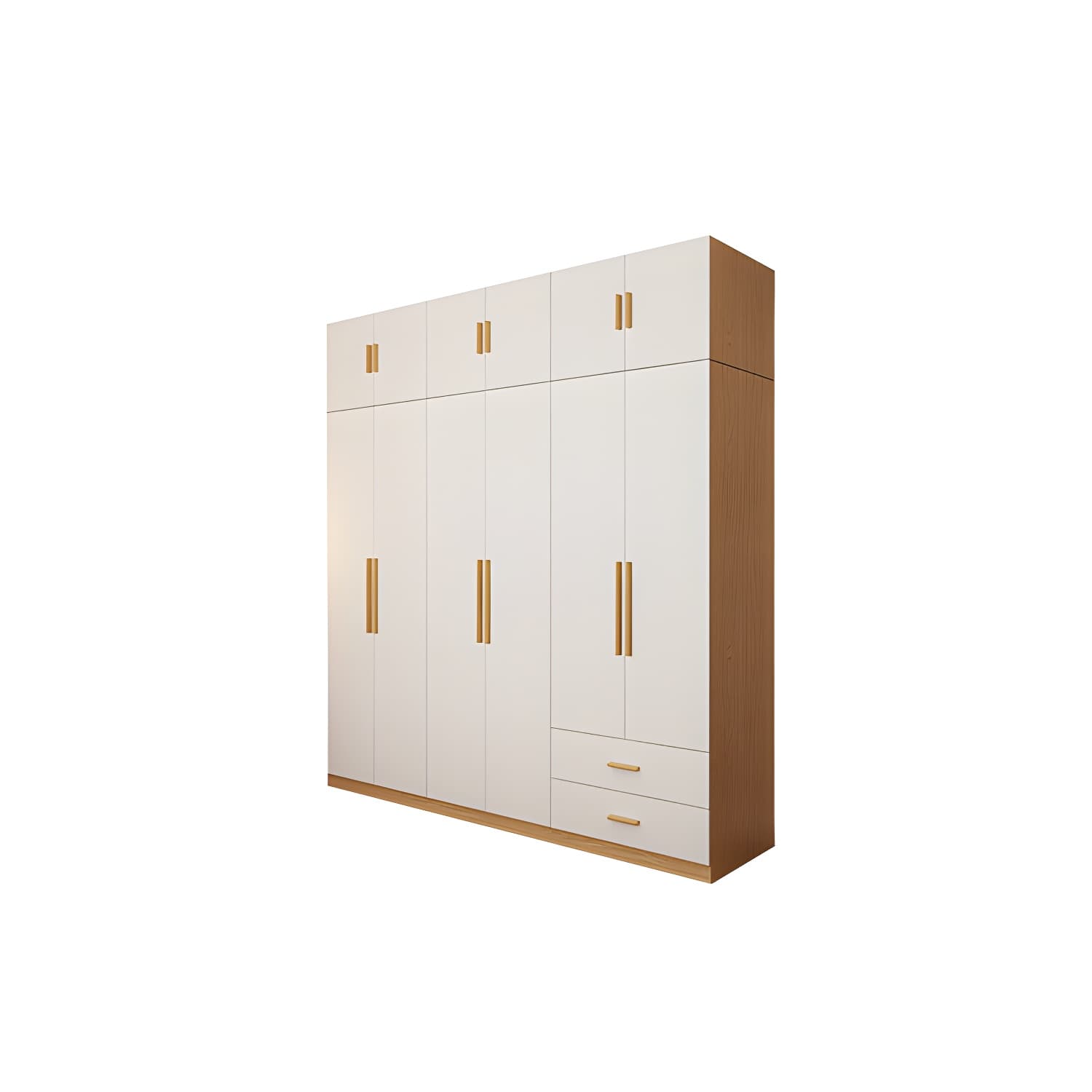 Contemporary Style Wardrobe Wooden Bedroom Closet with Hinged Door thumbnail 5