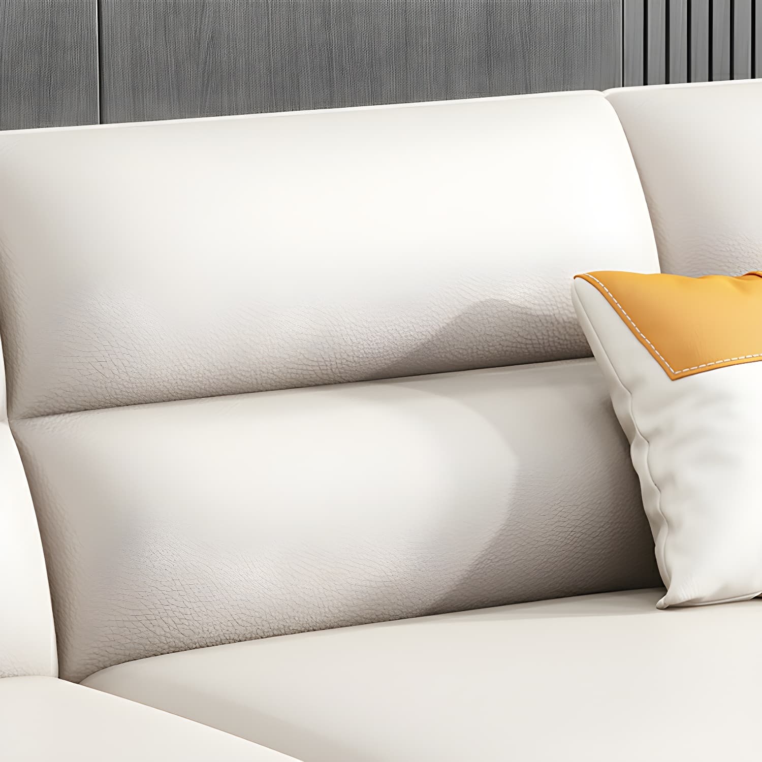 Modern Beige Stationary Sectional Sofa in Scratching Cloth with Wood Frame and Pillow Top Arms thumbnail 6