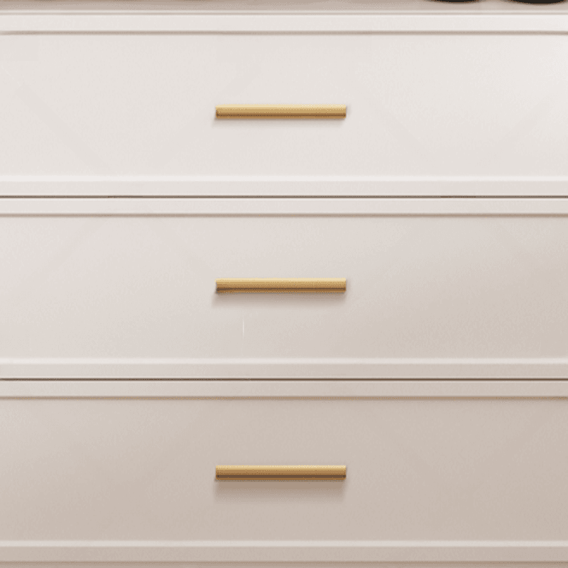 White Minimalist Manufactured Wood Wardrobe Closet with 3-Drawer, Soft Close Door, Interior Shelves, and Clothing Rod thumbnail 6