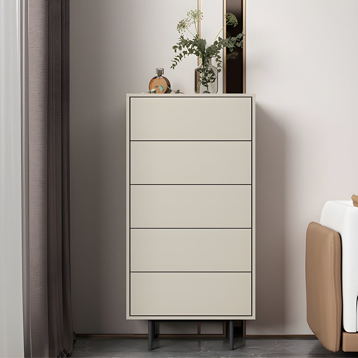 13.65-inch W Modern Storage Chest Dresser Manufactured Wood Storage Chest thumbnail 4