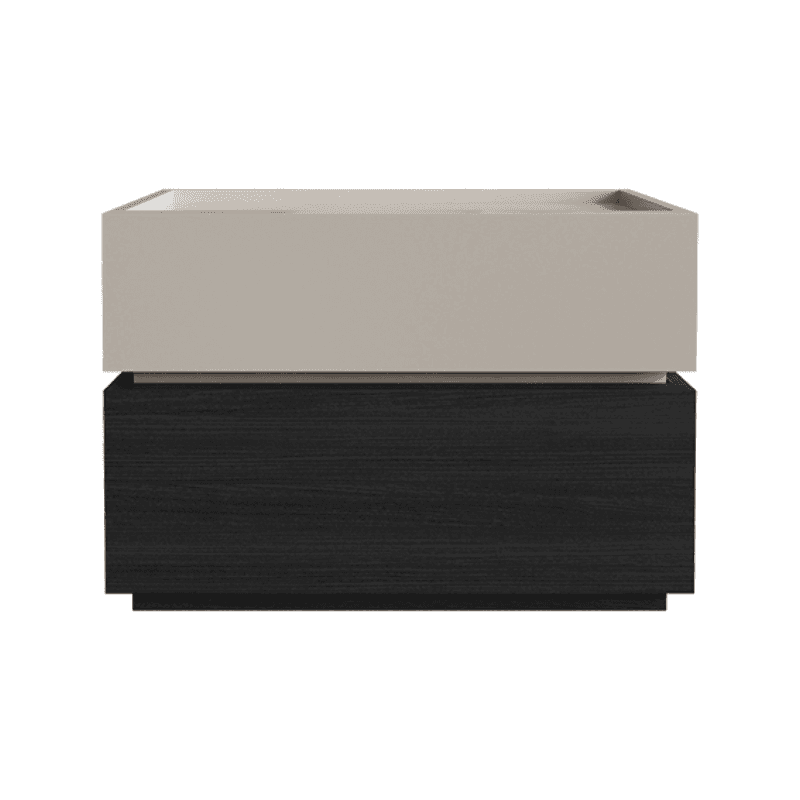 Organic Modern Nightstand With Drawer Organization Featuring 2 Drawers and Real Wood Countertop thumbnail 1