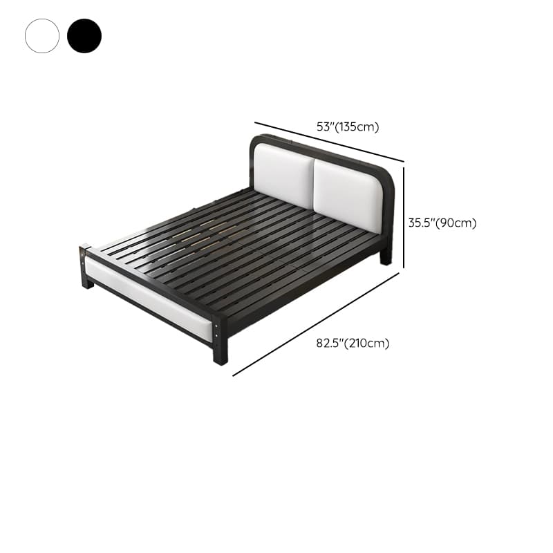 Modern Metal Panel Bed in White/Midnight Black with Easy Assembly thumbnail 14