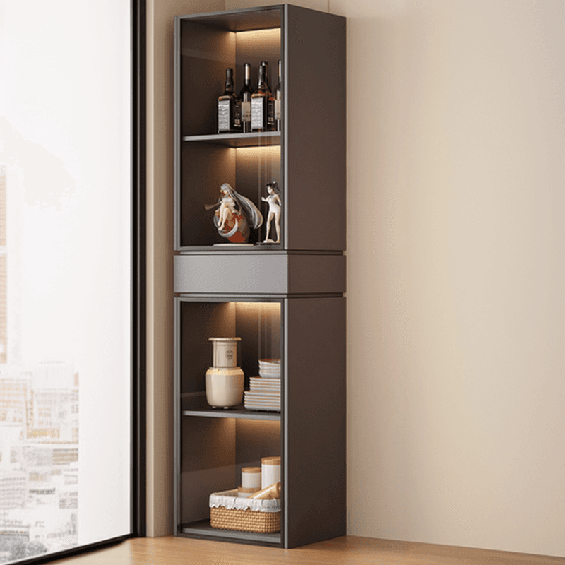 Rectangular Detached Accent Cabinet with Damp-proof, Scratch-immune Glazed Door in Chalk/Sepia and Soft Close Drawer thumbnail 2