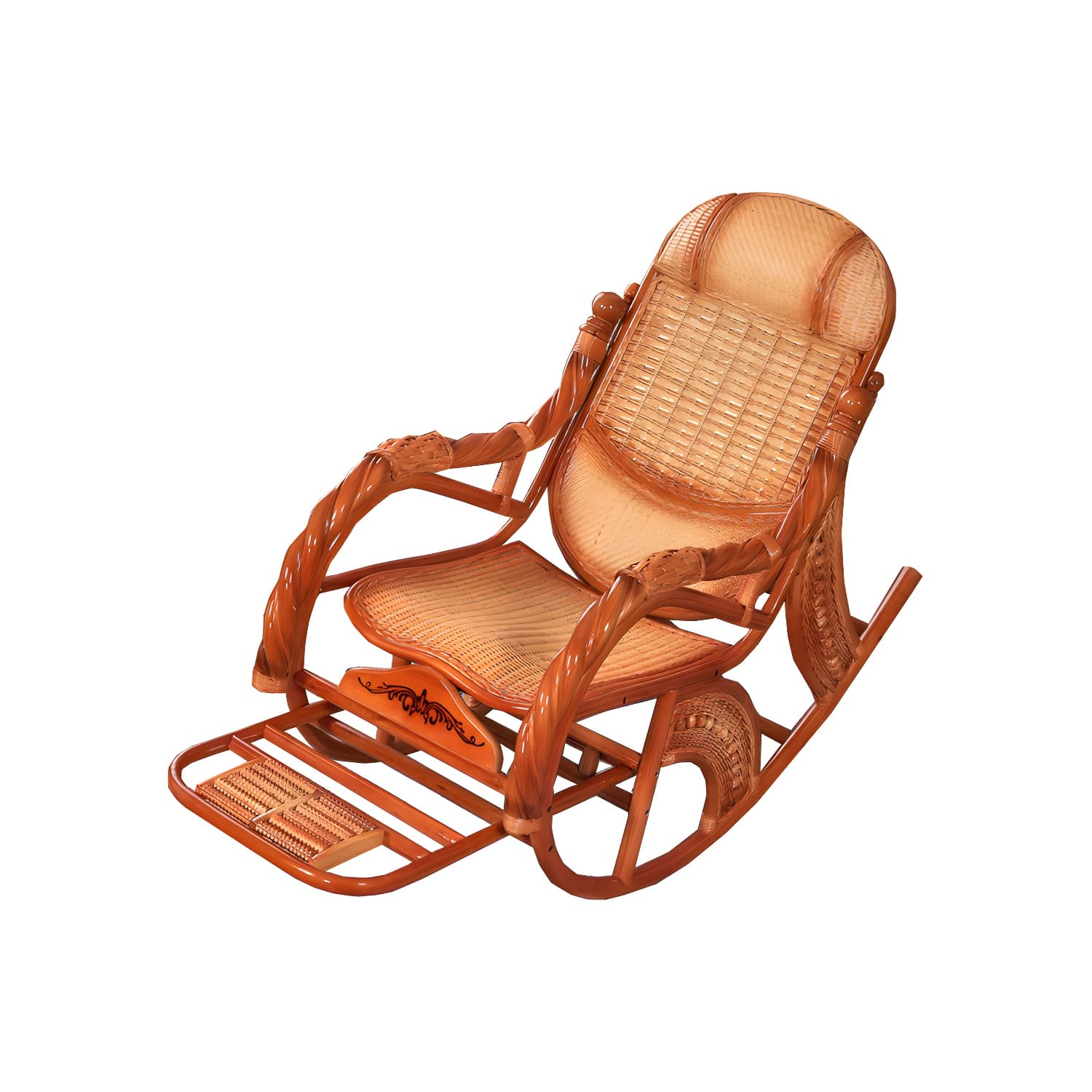 Mid Century Modern Recliner Chair Rattan/Wicker Recliner Chair for Living Room thumbnail 23