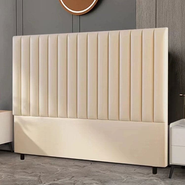 Modern Upholstered Pine Headboard with Leather Upholstery and Wood Legs thumbnail 8