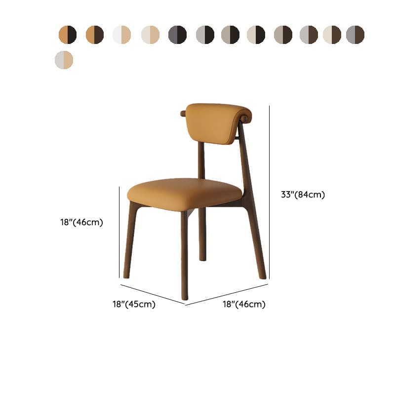 Casual Side Chair in Vinyl Leather with Wood Legs, Low Back, Framed and Balanced thumbnail 16