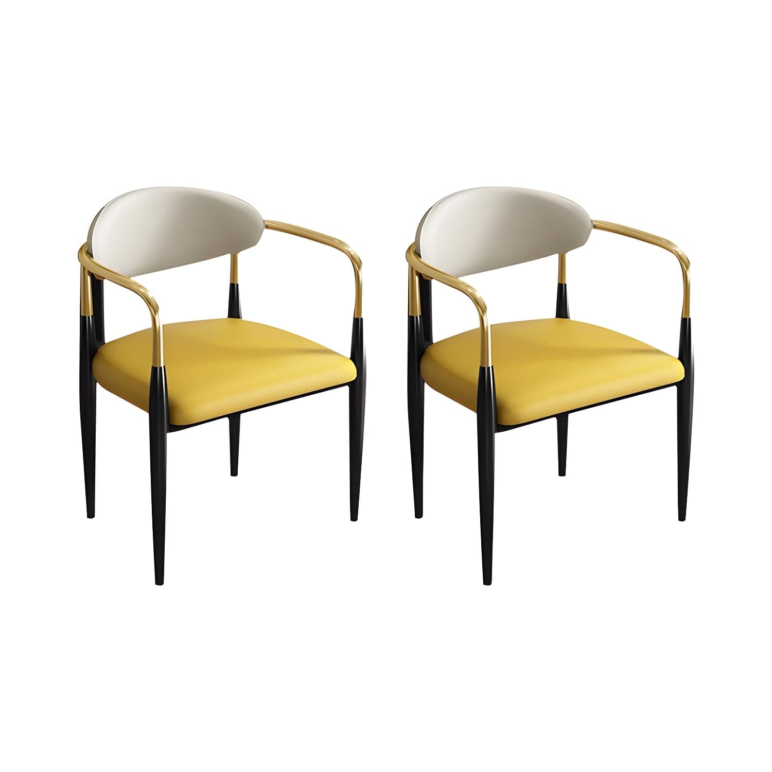 Contemporary Metal Dining Chair Black Legs Dining Room Arm Chair thumbnail 9