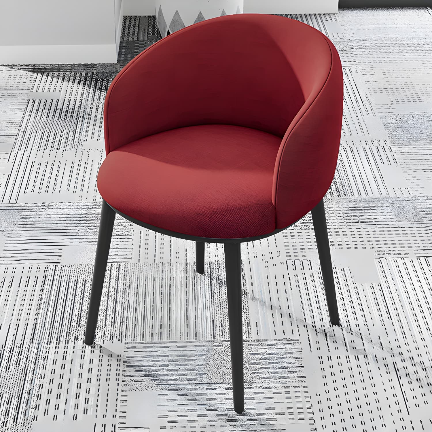 Modern Upholstered Home Arm Chair Solid Back Matte Finish Dining Chair thumbnail 16